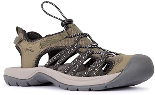 Trespass Womens Drawstring Walking Sandals Brontie Khaki in Size - 7