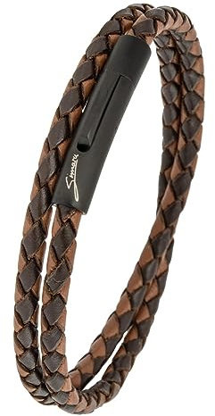 Simaru Braccialetto in Vera Pelle Intrecciata – Bracciale Unisex per Uomo e Donna – Chiusura in Acciaio Inox – Fatto a Mano in Germania – Elegante, Regolabile e Anallergico