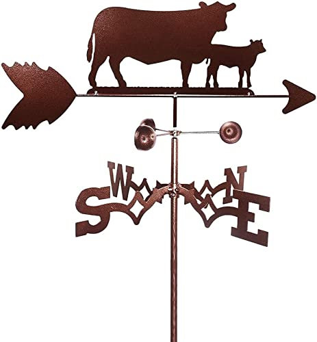 EICOFF Banderuola in Ferro per Tetto - Nuova Forma Creativa di Mucca e Vitello da Giardino