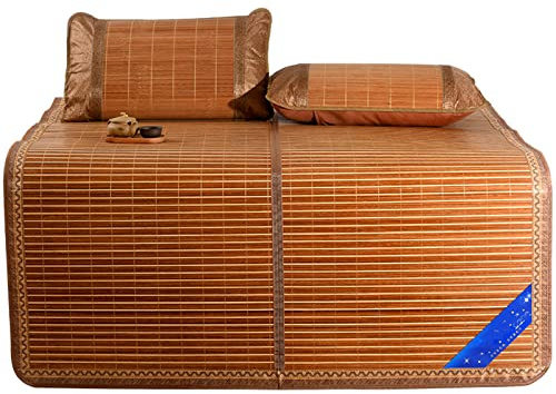 Materassino in bambù, materassino rinfrescante Estivo, Materasso Pieghevole in Rattan, Biancheria da Letto Estiva per Letto, copriletto rinfrescante e Traspirante, per dormitorio d