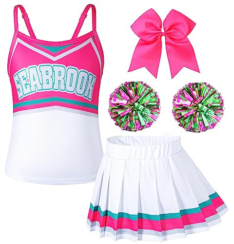 Matagami Kids Girls Cheerleader Costume for Birthday Halloween Party Cosplay 11-12 Years Rose