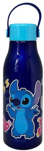 CARTOON Stitch Disney Gourde en aluminium pour enfants avec couvercle dévissable et poignée en silicone 760 ml