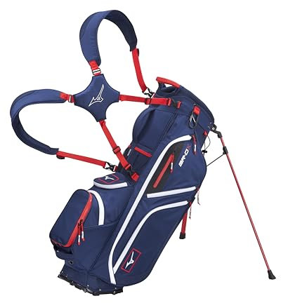 Mizuno BR-DX 14-Way Hybrid Stand Golf Bag | 9 Inches | Navy-Red