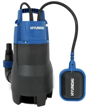 HYUNDAI Schmutzwasser-Tauchpumpe TP75014D | 750 W, Fördermenge 14.000 l/h, | Eintauchtiefe: max. 7 m, Förderhöhe: max. 8 m | Partikelgrösse: max. 35 mm | Schwimmschalter