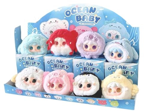 New Yooki V6 Mini Ocean Baby Plush Series Blind Box Cute Anime Figure Pendant Mystery Box Surprise Gift(Random 1pcs)