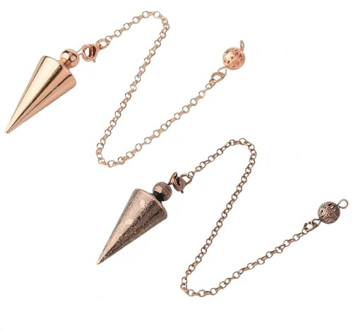 Pendule Divinatoire Métallique - 2 Pièces, Cuivre et Rose Or, Précision et Équilibre pour Méditation, Guérison et Divination