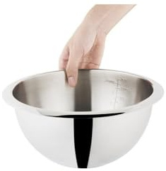 Bol de mélange gradué 2,65 l en acier inoxydable très résistant pour cuisine, restaurant, etc