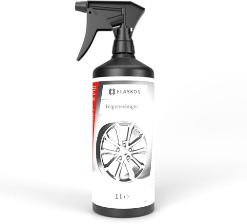 ELASKON Fälgrengöring/bilvård, fälgrengöringsspray med ekonomisk indikator genom färgkuvert/fälgrengöring för aluminiumfälgar, stålfälgar och hjulbeslag/fälgrengöringsmedel (1 x 1 l flaska)