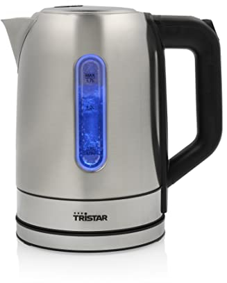 Tristar WK-1344 Calentador de Agua de Acero Inoxidable, Orientable 360 grados, Resistencia Oculta, Con Protección Contra Secado, 2200 W, 1.7 L