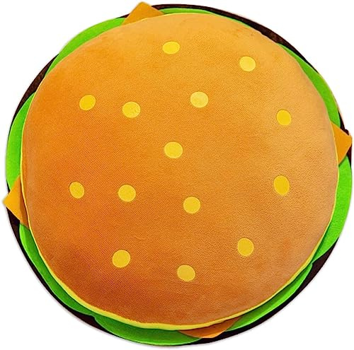 XIAOHONG Funny Food Stuffed Cheeseburge Plush Pillow, 40cm Simulation Burger Plush Pillow Cute Hamburger Plushie Toy Food Plushies Pillows Plush Hamburger Pillow,Home Decor Xms Birthday Gift