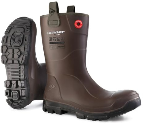 DUNLOP Purofort RigPRO - Unisex Full Safety Mid-Calf Short Waterproof Work Boots, Antistatic and Slip-Resistant Wellies with Steel Toecap for Outdoor and Industrial Use