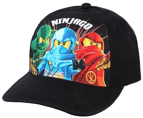 LEGO Ninjago Cap Kappe Baseballkappe Snapback verstellbar Cappy, Größe:52, Farbe:Schwarz
