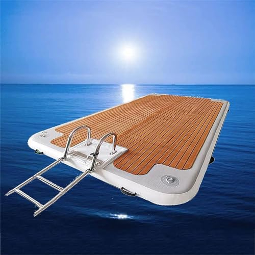 Grande île Flottante Gonflable de Radeau de lac pour 4 à 6 Personnes, flotteurs de Plage de fête Aquatique avec Pompe à Air, Flotteur de Piscine pour rivière, Plage,10Ft/3M*6.5Ft/2M,Brass