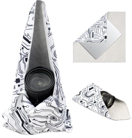 GCJUYA Kamera Wrap, Schutzhülle, Objektivtasche, Magisches Selbstklebendes Kamera Tuch, 35X35cm Protective Wrap für DSLR/Fotoausrüstung