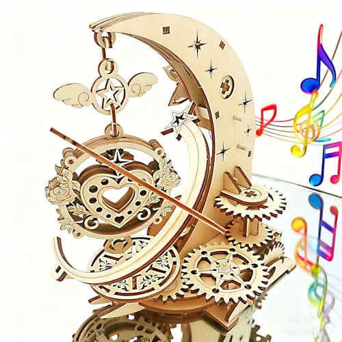 Puzzles en Bois 3D pour Adultes Kit de Construction mécanique de boîte à Musique en Bois Kits de Bricolage Jouets de Construction mécanique à Assembler pour Adulte Les Plus de 14 Ans