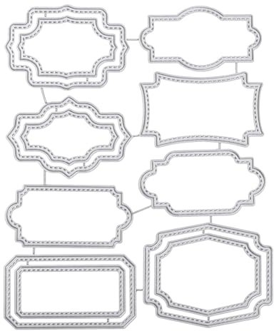 Cutting Dies for Card Making 8 Pcs 3D Backgrounds Frame Metal Cutting Die for DIY Scrapbooking, Metal Stamps Dies Album Craft Die Cuts for Xmas Party Wedding Decorations