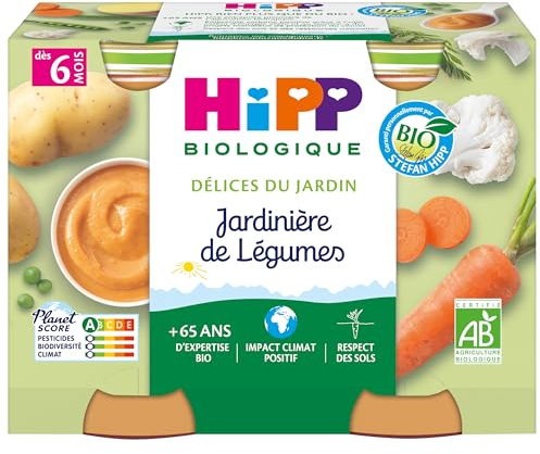 HiPP - Délices du Jardin - Jardinière de Légumes Dès 6 Mois - Pots - 2x190 g
