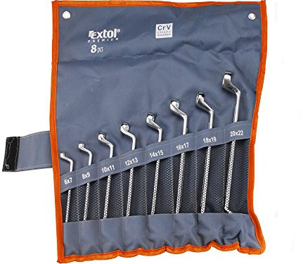 Extol Premium Set di 8 chiavi ad anello, 6-22 mm