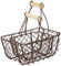 Rayher Hobby Set 2 Drahtkörbe, Nostalgisches Design, Mit Holztragegriff, Kleiner Metallkorb 15 x 10 x 16,5 cm, Großer Metallkorb 20 x 12 x 22 cm, Dekokorb