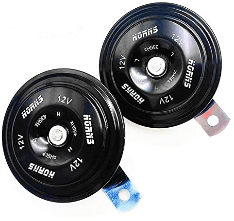 YIYIDA Car Horn Clacson 118DB 12V Tromba d'aria Super forte tono alto e basso tono doppio corno in metallo con impermeabile universale auto corno per auto elettrica per moto camion camion barca ecc
