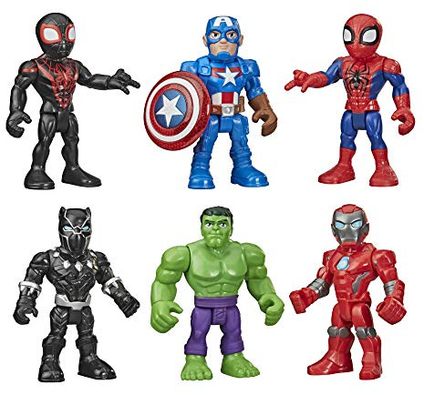 Playskool Heroes Marvel Super Hero Adventures 12.5 cm Action Figures 6 Pack Includes Spider-Man and Hulk 3+