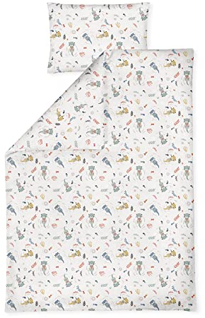 Julius Zöllner Jersey - Kinderbettwäsche 100x135 + 40x60 cm, 2-teiliges Set aus Deckenbezug und Kissenbezug, 100 Prozent Jersey-Baumwolle, mit Reißverschluss, Standard 100 by OEKO-TEX, Little Otti