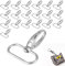 Cyrank 20 Stück Drehbare Karabinerverschlüsse Und Schlüsselringringe, Drehverschlüsse Lanyard-Karabinerhaken, Karabinerhaken Schlüsselanhänger, Karabiner Schlüsselanhänger Schlüsselringe Edelstahl