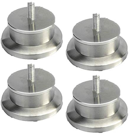 LIRRAS 4 x Möbelbeine aus Edelstahl, Metall, Tischbeine, Möbelfüße, rund, Ersatz-Möbelerhöhungen, Couchbeine, Sofa, Schreibtischbeine, Bett, Schränke, Erhöhungen, M8-Schraube (3 cm).