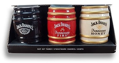 M. CORNELL IMPORTERS Jack Daniel's Stoneware Barrel Shot Glasses Set of 3 - Jack Daniel's Gift Set