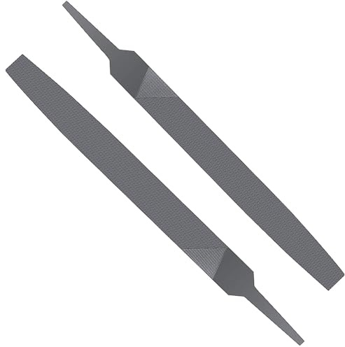 Hatonseyan 2P 6-inch Flat Medium Cut File Double Cut Teeth High Carbon Steel Hand File Single Cut Hardened Without Handle Ideal for Wood, Metal, Plastic