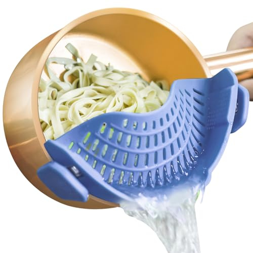 AUOON Clip On Pot Strainer Silicone, Standard 8.86 x 3.55in, Blue Velvet