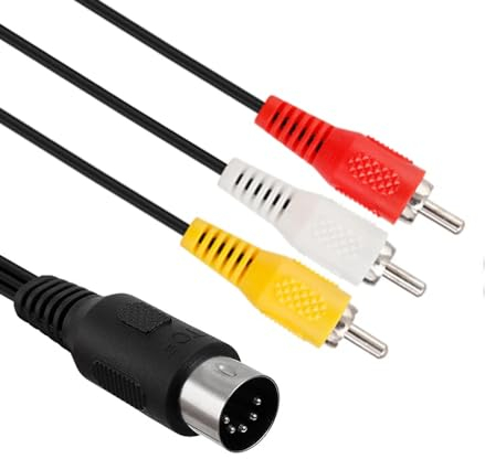 WICAREYO Câble TV Composite AV Audio Vidéo 1,8 m Compatible pour Genesis 1/Mega Drive 1/Master System 1