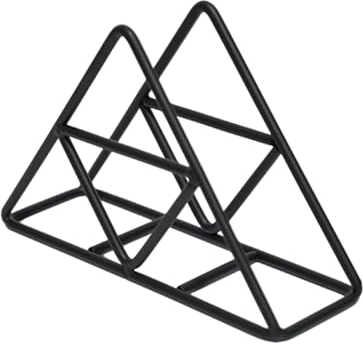 Portatovagliolo,Portatovaglioli creativo,Porta asciugamani di carta in metallo,Porta asciugamani di carta triangolare,Scatola porta asciugamani di carta in ferro da ristorante occidentale (nero)