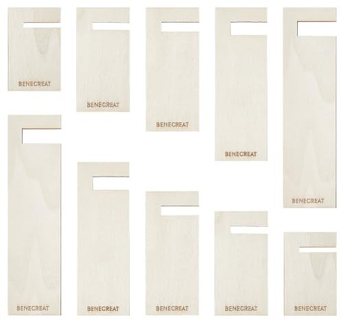 BENECREAT 10 PCS Wooden Tassel Maker, Rectangular Knitting Tool, Lattice Tassel Maker, Knitting Craft Tool for Tassel Lace and Knot Weaving, Handicrafts, 2 PCS/Size