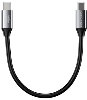 CableCreation Short USB4 Cable, Thunderbolt 4 Cable 40Gbps, 240W, 8K@60Hz, Compatible with Thunderbolt 3, Thunderbolt 4 and USB-C, 0.5FT, Grey, 1Pack