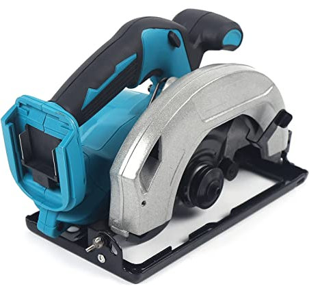HuKaiL Sierra circular de mano con batería de 18 V, 1380 W, 4500 rpm, sierra circular eléctrica con 45 grados y 178 mm de diámetro de la hoja, sierra sumergible con batería para batería de litio de 18