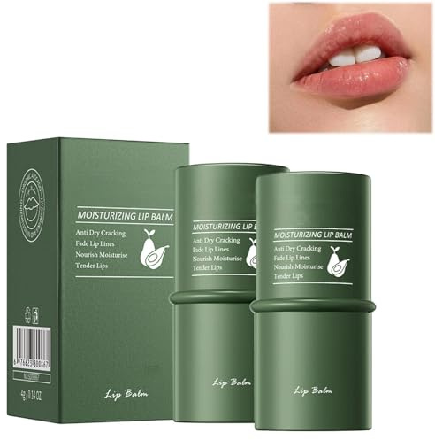2Pcs Mascarilla Labial Hidratante, Mascarilla de Labios para Labios Quebradizos día y Ynoche, Bálsamo Labial, Para Atenuar las Arrugas de Los Labios, Sabor a Aguacate lipmask-8