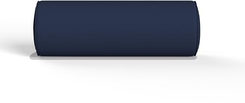 CHILIMILII Round Bolster Pillow Extra Large 25x75cm with Removable Cover (Navy Blue)-Cervical Roll Cushion for Massage & Yoga-Virgin Hollowfibre Filled for Stress Relief
