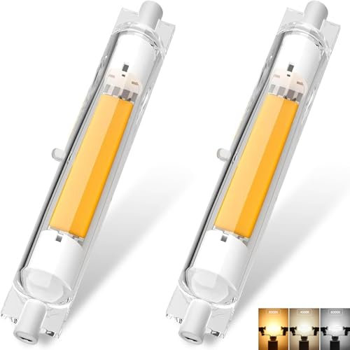 Aseoacc Lampadina R7S LED 118MM Dimmerabile,Bianco caldo 3000K, 20W LED R7S Lampadina Equivalente 300W Lampada Alogena, 360 Gradi, AC 220V-240V, 3000LM 2 pezzi
