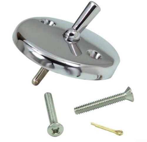 Jotekonoby Kit d'assemblage de couvercle de trop-plein à trois trous pour baignoire avec panneau de trop-plein à trois trous, compatible avec les baignoires standard (argenté)