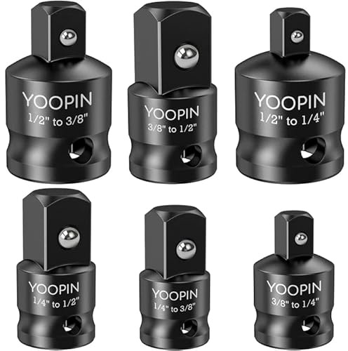 YOOPIN 6PCS Socket Adapter and Reducer Set, 1/2 1/4 3/8 Diverse Socket Adapter for Torque Wrench, Ratchet