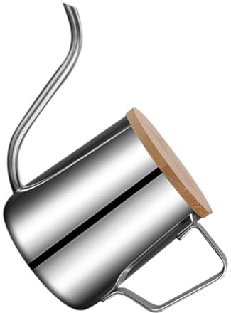 Zerodeko Cafetera Manual de Goteo Inoxidable con y Tapa Hervidor de Agua Portátil para Café y Té Diseño Antiquemaduras y Fácil Vertido