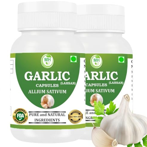 Morsan Healthcare Odourless Garlic Capsules 500mg | Allium Sativum Garlic Extract |120 Vegan Capsules | Natural Herbal Supplement | Plant-Based, GMO Free, Gluten Free | Traditional Herb | Pack of 2