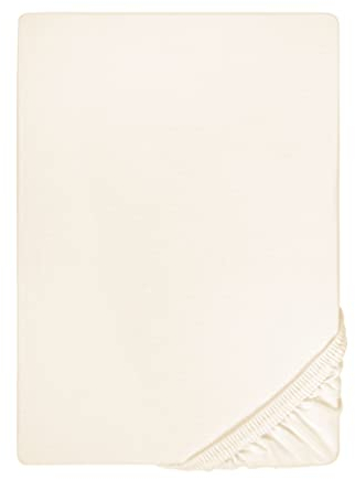 biberna Jersey-Elastic-Spannbetttuch 0077866 (Matratzenhöhe max. 25 cm) 1x 120x200 cm - 130x220 cm, Natur