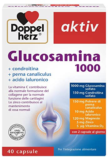 Glucosamina 1000mg e Condroitina - 40 capsule - Integratore Articolazioni per Dolori Articolari e la Funzione di Cartilagine e Ossa - Doppelherz (1000 mg NUOVO)
