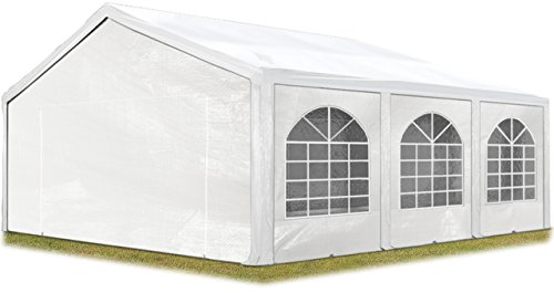 TOOLPORT Hochwertiges Partyzelt 5x6 m Pavillon Zelt PE Plane 450 N Gartenzelt Festzelt Wasserdicht weiß