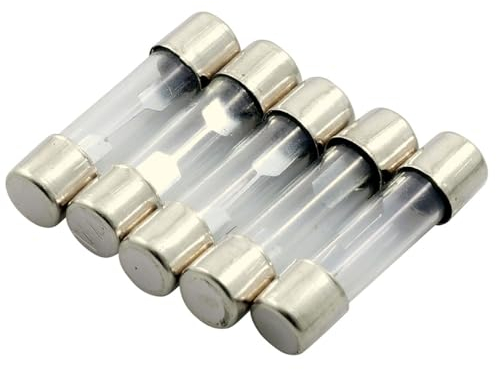 PW Glassicherung 7A 25mm 5 Stück Set Feinsicherung Flachsicherung KFZ Sicherung 7 Ampere 250V Glasrohrsicherung für Auto Elektronik Haushalt Modellbau