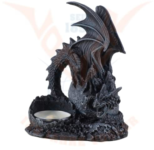 Drachen Teelichthalter Dragon Figur Kerzenhalter Gothic Drache