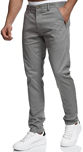 Indicode Herren Cherry Chinohose Stretchhose | Chino Herrenhose Stretch Stoffhose Lt Grey, 30/34