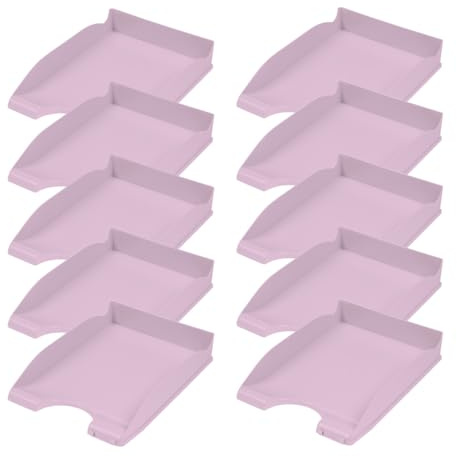 DONAU 7466101PL-23 brevfack standard/lila pastellfärg/10 stycken – A4/brevkorg modern och stapelbar hylla/skrivbordshylla/polystyren